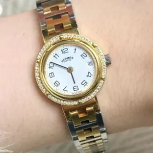 Hermès Clipper Vintage 24mm Two-Tone - Custom Diamond Bezel MWT000558