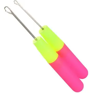 2Pcs Latch Hook Crochet Needle Tool for Micro Braids Hair Extension Feather and Carpet