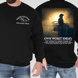 Gavin Adcock Own Worst Enemy Shirt, Country Music Tee, Western Cowboy Graphic Top, Trending TikTok Outfit, Unisex Gift For Fans