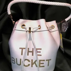 Classic Brand Lavender Tote Bag with Drawstring, Brass Hardware, Handcrafted Design, Foot for Everyday Use, Heavily Durable