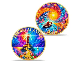 1-10 Year Sobriety Coin – One Day at a Time AA Chip – Stay Sober Recovery Anniversary Medallion – Alcoholics Anonymous Token – Sober Gifts for Men & Women Celebrating Milestones