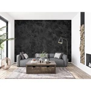 Black Urban leathery look Abstract Luxury Wallpaper Mural in Peel & Stick Canvas Vinyl or Non-Woven