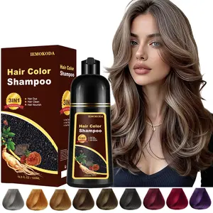 Natural Coffee 3-in-1 Hair Dye Shampoo for Gray Hair, Semi Permanent Instant Hair Color for Women & Men, 100% Gray Hair Coverage with Herbal Ingredients, Safe Natural Champu Para Canas/Shampoo Para Pintar El Cabello, 500ml Haircare Black