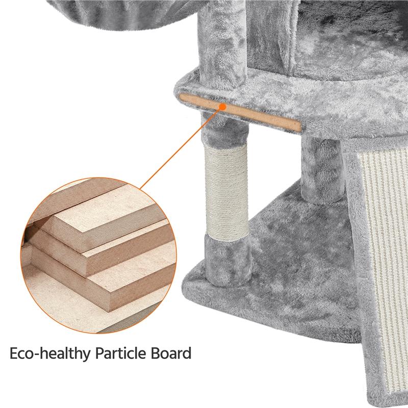 Yaheetech 42in Cat Tree with Scratching Posts and Condo, Plush Cat Tower with Perch Platform for Indoor Small Medium Cats