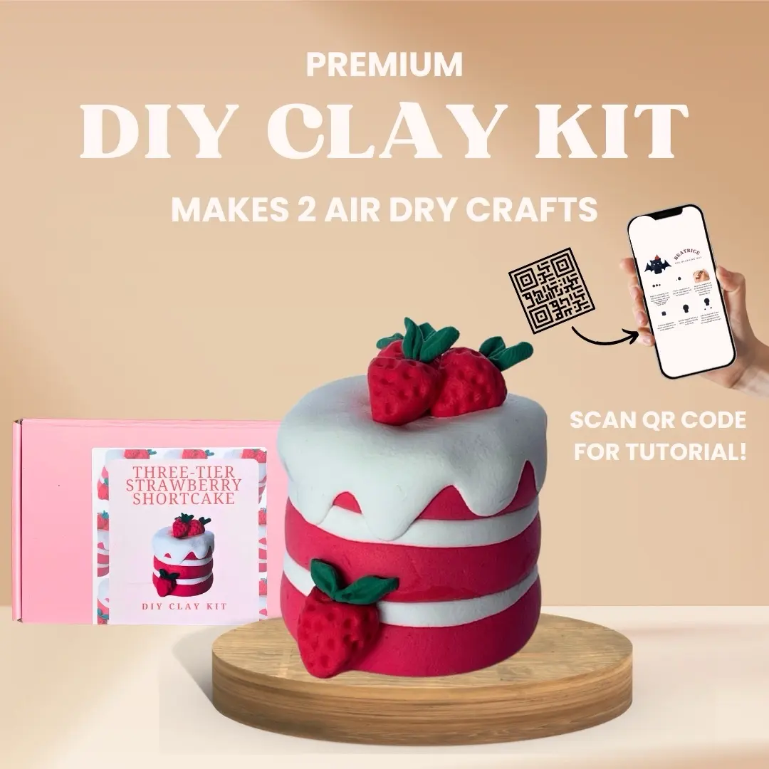 DIY Premium Air Dry Clay Kit with Instructions - Strawberry Shortcake