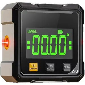 Digital Angle Finder with Electronic Laser - 4-side Strong Magnetic Angle Gauge, Cube Inclinometer with Backlight, Table Saw Miter Protractor, Woodworking Measuring Tool, Level Box for Hanging,Laser Level,Angle Finder, Hardware.