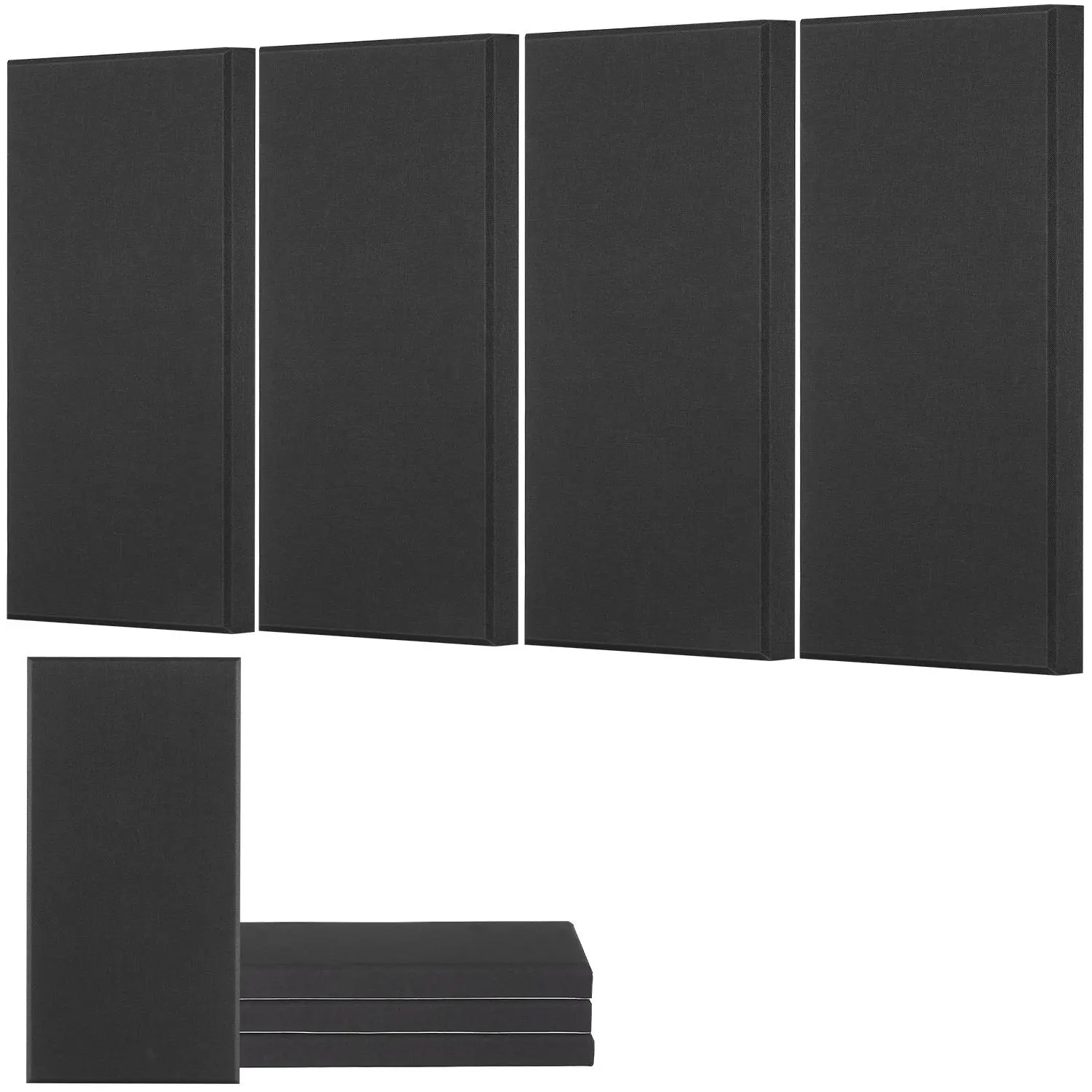 VEVOR 4 PCS Residential Self-Adhesive Fiberglass Soundproof Decorative Wall Panels, 2" Thickness (2 in/5 cm) 3D Flexible 23.6x11.8 in Boards for Living Room, Schools, Accent Wall Home Improvement Supplies