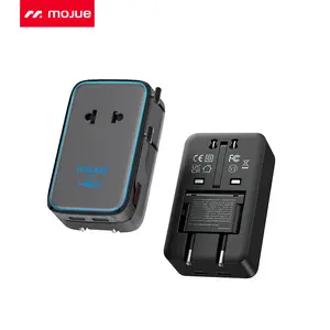 MOJUE Universal Travel Adapter, 2026 Ultra-Slim 45W PD Fast Charger, 4-Port (2 USB-C, 1 USB-A, and 1 AC) International Power Adapter, Worldwide Plug Adapter for EU/UK/AU/Asia, Travel Essentials for 200+ Countries Multifunctional summerwins