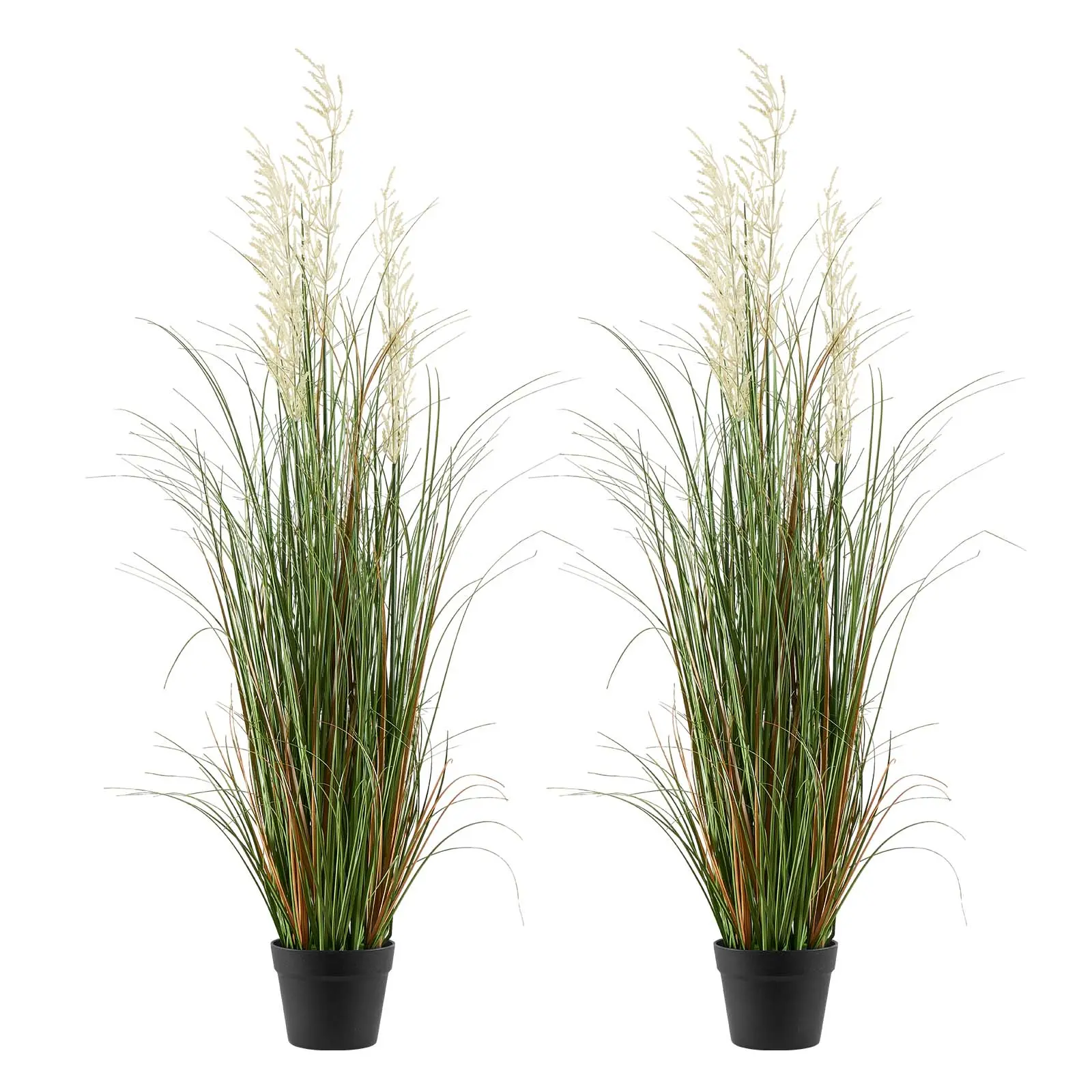 【SummerFinds】VEVOR Artificial Grass Plant, 2 Pack 47 inch Reed Flower Grass in Pot, Premium PVC Faux Fake Greenery Shrubs Plant for Indoor Outdoor House Home Garden Office Room Décor, Housewarming, Green