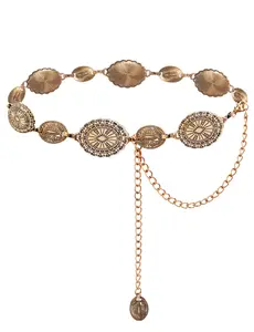 Boho Western Concho Belt for Women, Vintage Cowgirl Chain Belt for Outfit