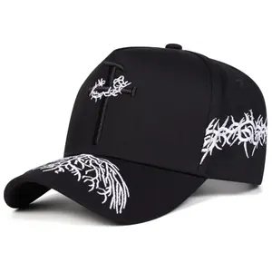 Unisex Nail Cross Crown Embroidered Baseball Cap Outdoor Adjustable Sunscreen Leisure Hat Spring Autumn Travel Tourism Beach Vacation