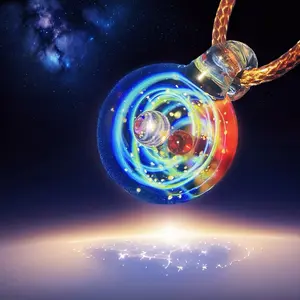 Mini Universe Glass 3D Galaxy Pendant, Handmade Art Glass  Soda Lime Silica Glass Pendant, Mother's Day Gift