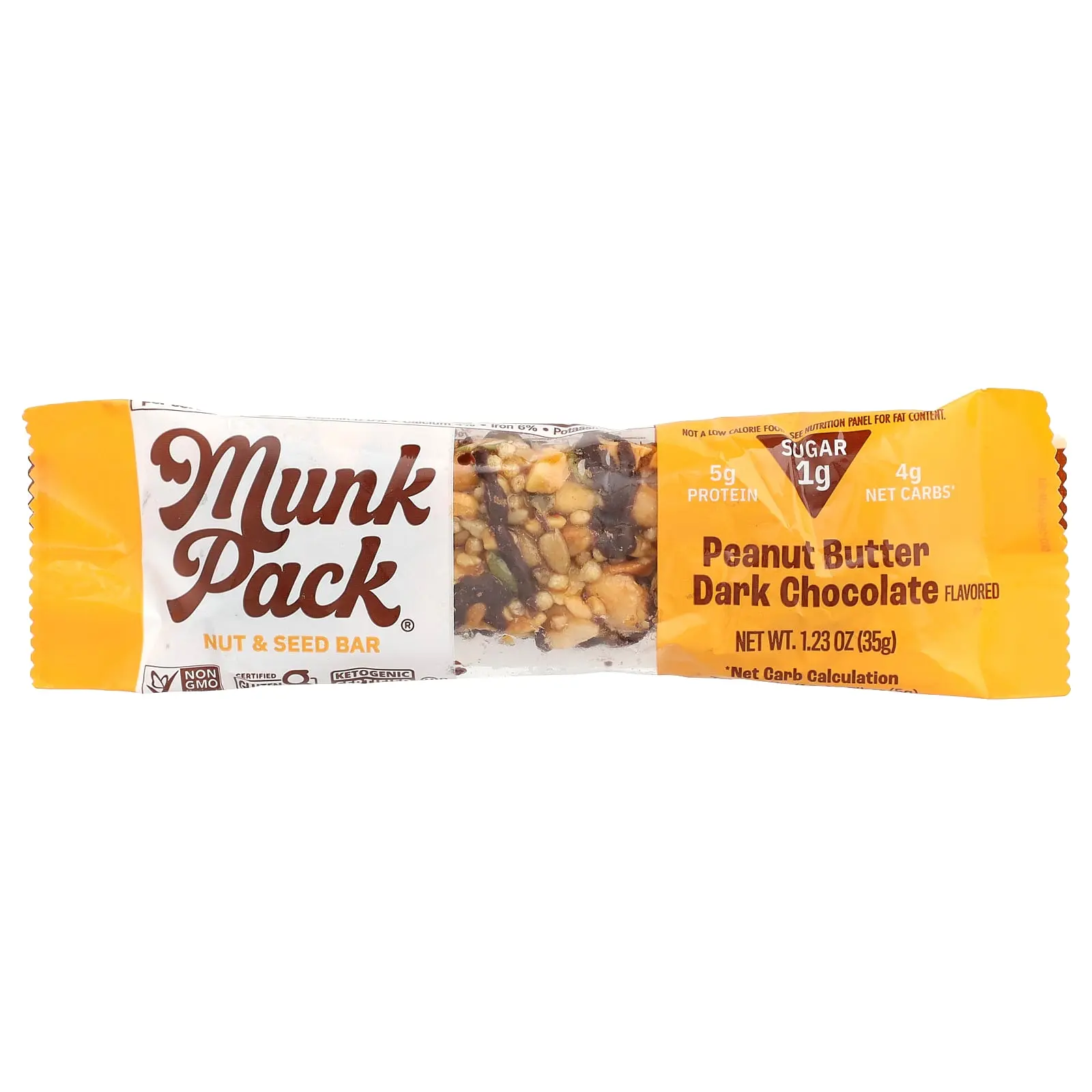 Munk Pack Nut & Seed Bar, Peanut Butter Dark Chocolate, 1.23 oz (35 g)