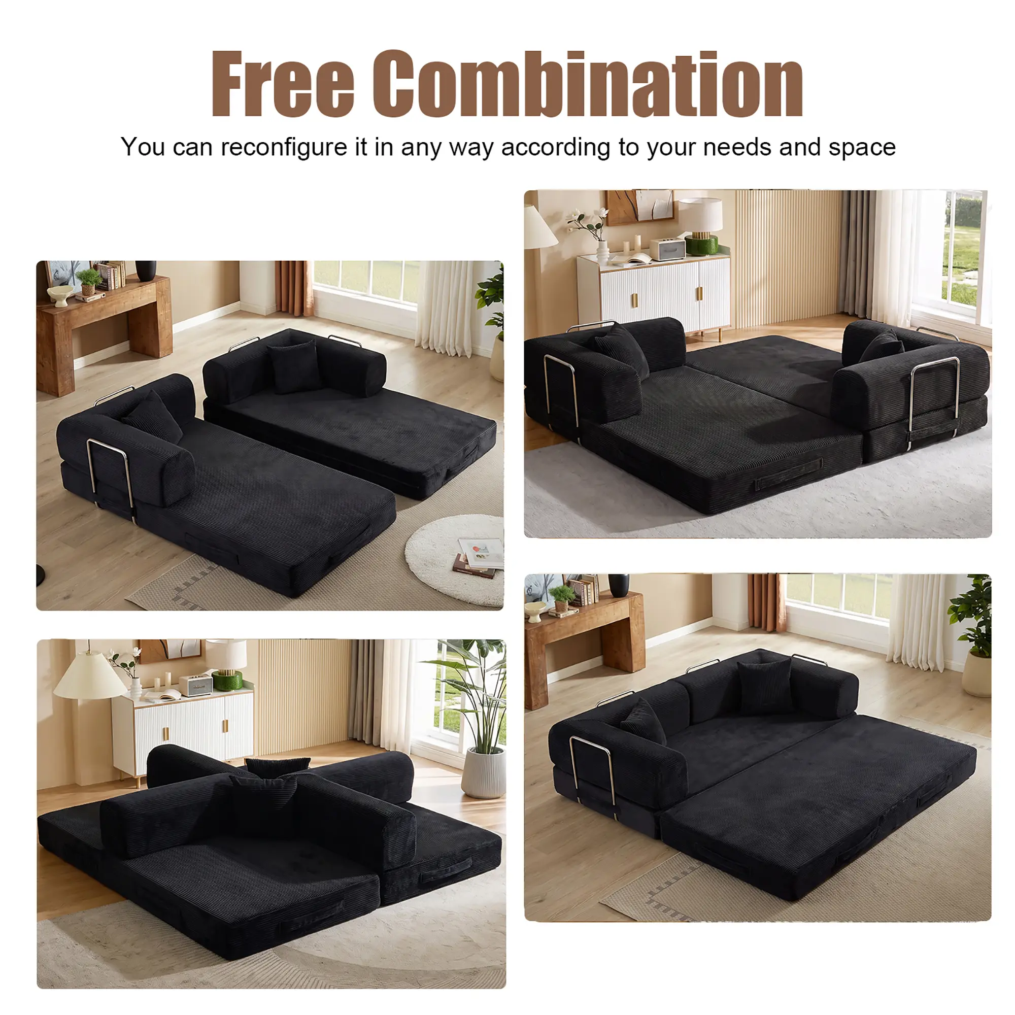 Custom Boneless Couch Vacuum Compressed Cloud Sofa Bed in a Box All-Foam Modular Sectional Set Living Room Furniture Wholesale