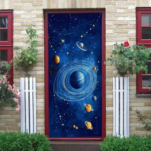 2pcs   Cosmic Starry Sky Wall Stickers Kids Room Bedroom Ceiling Decor Stereo Planet Solar System Wall Decals Boys Room Space Theme Wall Decor Self Adhesive Wallpaper  Collage Self-Adhesive Door St