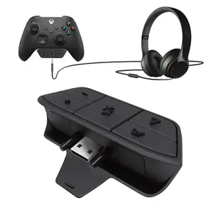 Stereo Headset Adapter for Xbox One, Black, 3.5mm Audio Jack, Compatible with Xbox One Controllers