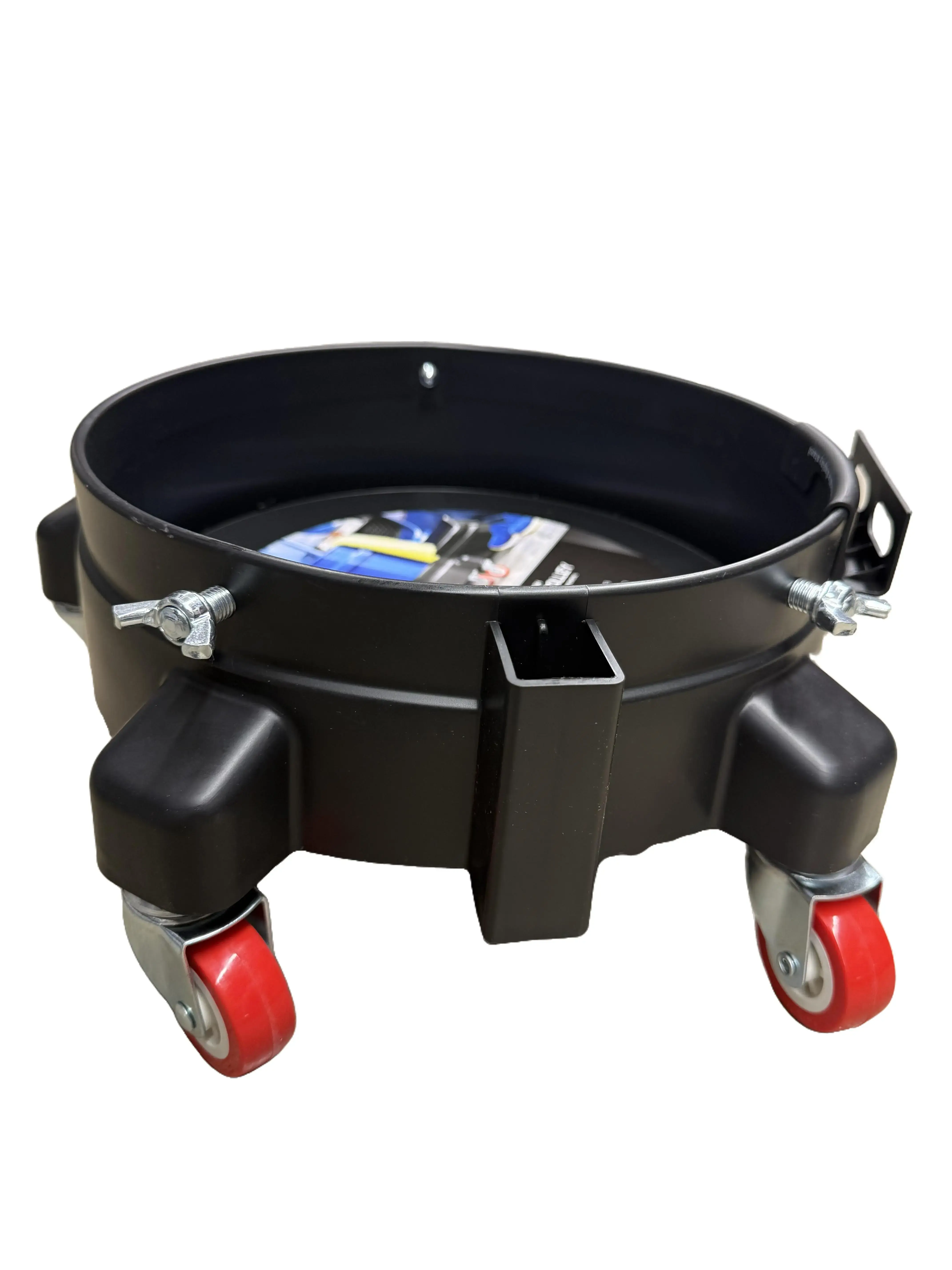 Auto Drive 12-inch Heavy Duty Plastic Garage Bucket Dolly, 5 Wheel with Lockable Casters
