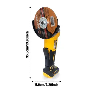20V Brushless Cordless Angle Grinder 125mm Kit with 2 Batteries & Charger, Heavy Duty Cutting Grinding Power Tool for Metal Wood Rust Removal