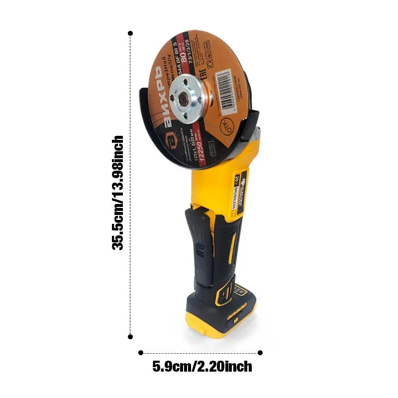 20V Brushless Cordless Angle Grinder 125mm Kit with 2 Batteries & Charger, Heavy Duty Cutting Grinding Power Tool for Metal Wood Rust Removal