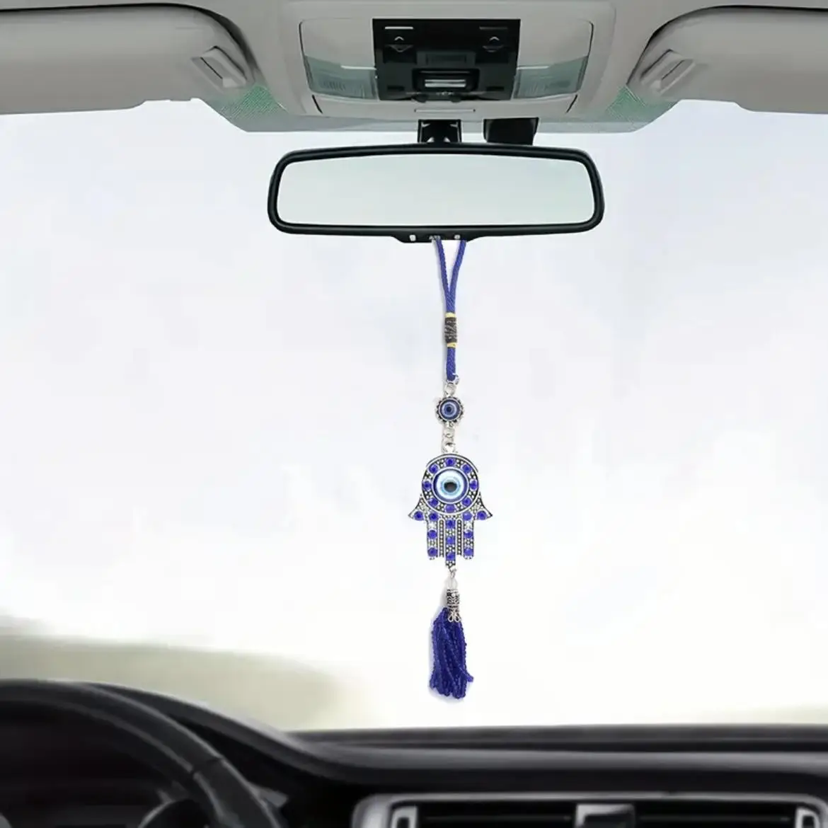 Eye & Tassel Design Car Rearview Mirror Pendant, Creative Car Rearview Mirror Hanging Decoration, Car Interior Decorative Accessories for Women & Men