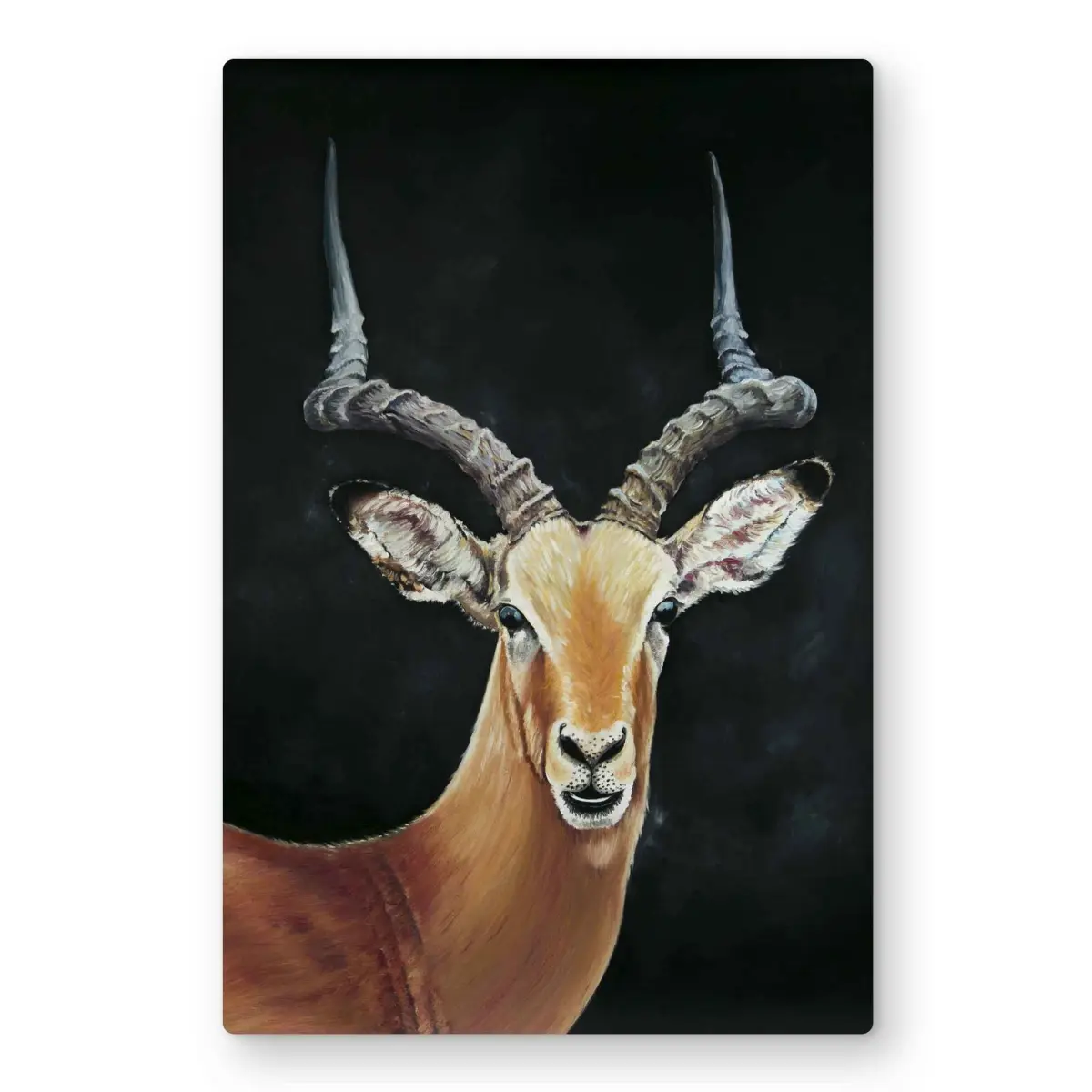 212 MAIN Aluminium Animal Print Metal Wall Artwork - 24x36 in. Brown Antelope Design, Vibrant Nature-Inspired Decorative Home Decor Accessory for Room Accent