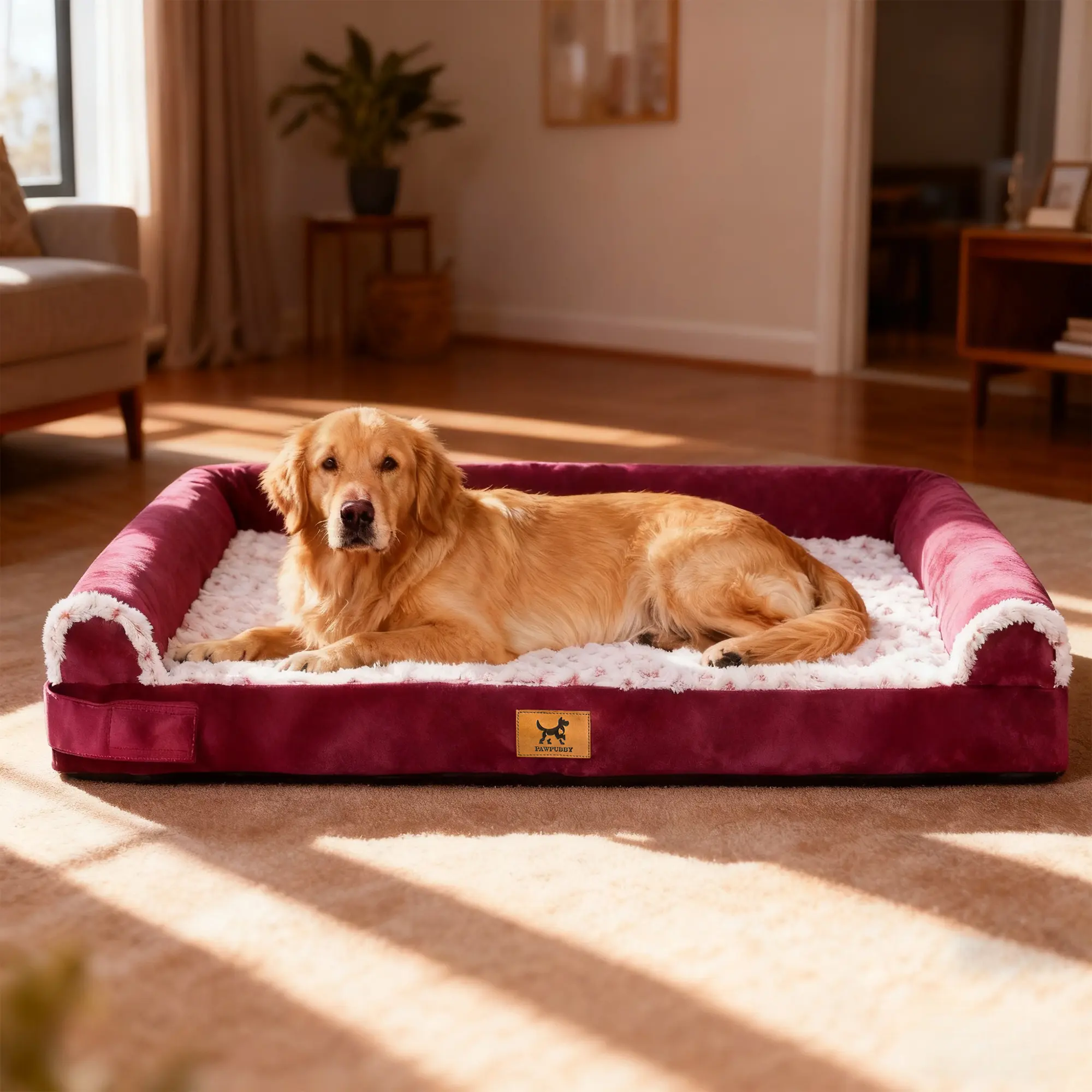 PAWPUBBY XXL Orthopedic Memory Foam Home Dog Bed Waterproof Bolster Couch with Washable Cover for Large Human Dogs Universal Dog Mother's day Gift,Summervibes,Petlovers,Deals For You Days