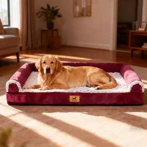 PAWPUBBY XXL Orthopedic Memory Foam Home Dog Bed Waterproof Bolster Couch with Washable Cover for Large Human Dogs Universal Dog Christmas Gift