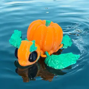 Cute Pumpkin Sea Turtle- Articulating Figure Halloween Decor