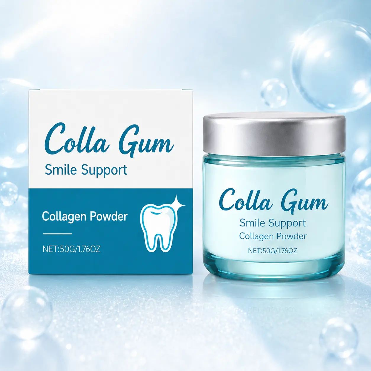 50 g Hydroxyapatite Collagen Tooth Powder, Gentle Daily Oral Care for Cleaning Surface Stains, Fresh-Looking Smile and Teeth & Gum Care