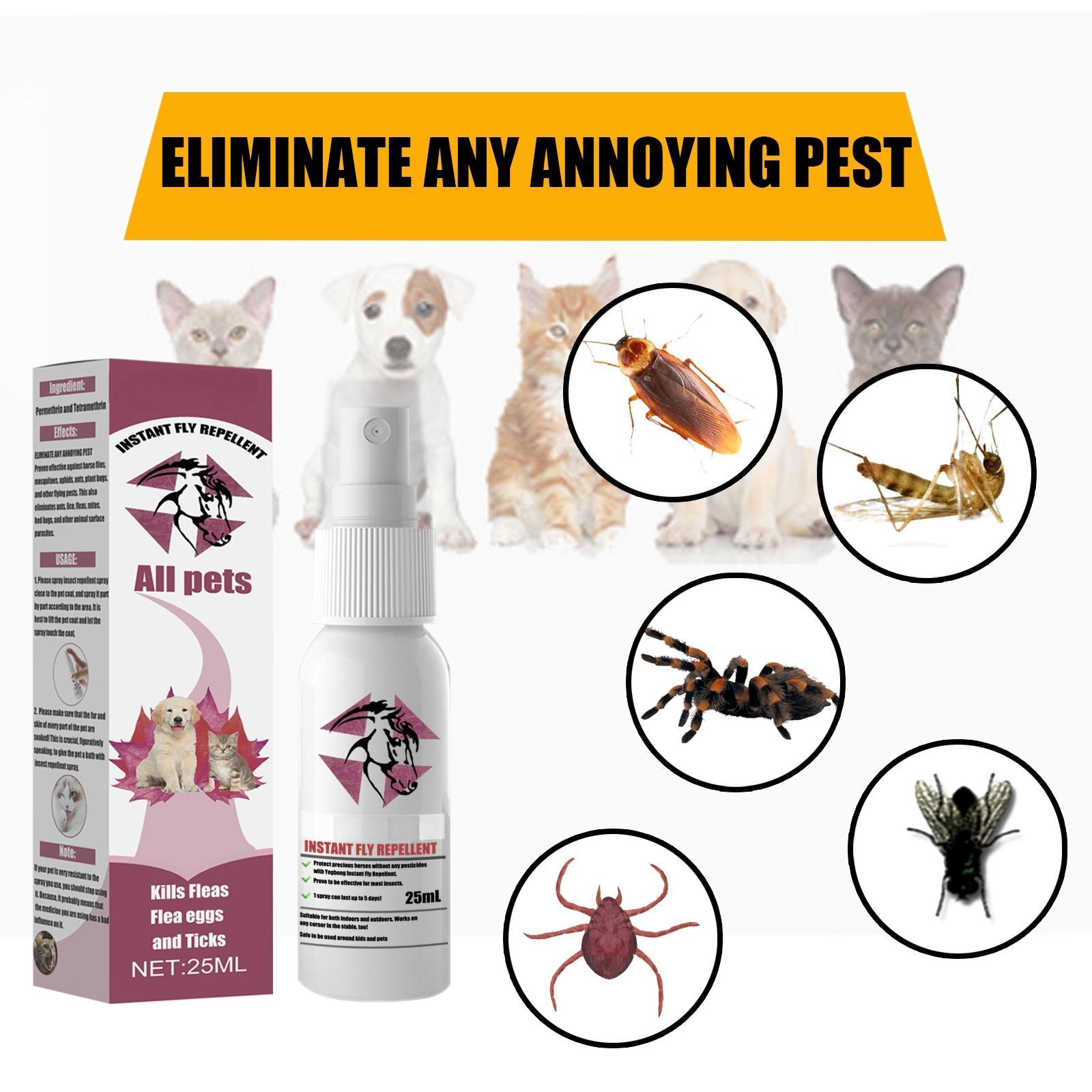 Pet deworming agent - Flea repellent for cats and dogs - External itch-relieving spray for cats and dogs