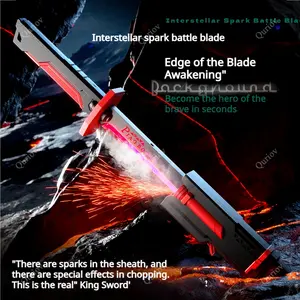 Quriov Lightsaber Light-Up Sparkle Sword & Cool Laser Saber - Spray Flash Toy for Boys, Flashing LED Lights, Safe Non-Toxic Material, Ideal for Party/Costume Play