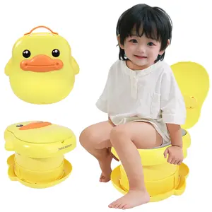 Bebamour Portable Potty Seat for Kids Travel - Foldable Training Toilet Chair for Toddler Girls with Storage Bags for Outdoor and Indoor Easy to Clean