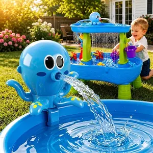 PITJECK Upgraded Octopus Water Table Pump with Huge Water Output, 3H Non-Stop Fun for Step 2, Rechargeable Water Pump for Water Table, Water Table Accessories for Kids, Toddlers Summer Outdoor Water Toys