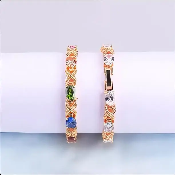 2 Elegant Rainbow Gemstone Huggie Earrings for Women - Gold Tone with Multicolor Stones - Perfect for Any Occasion