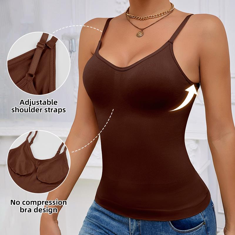 Seamless shaping Camisole tank top for women tummy control slimming cami with scoop neck breathable soft fabric multi color options