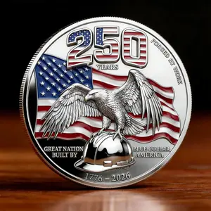 1PC Freedom Heritage Coin Alloy 3D Relief Commemorative Token Eagle Flag Theme Educational Collectible Gift for Graduation Gift Birthday Gift Holiday Gift Travel Souvenir Office Desk Decoration Commemorative and Decorative Collectibles