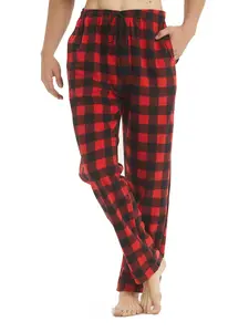 Men's Plaid Print Drawstring Pocket Pajama Pants, Regular Fit Casual Comfy Elastic Waist Sleep Bottoms for All Seasons, Soft Pajamas for Men