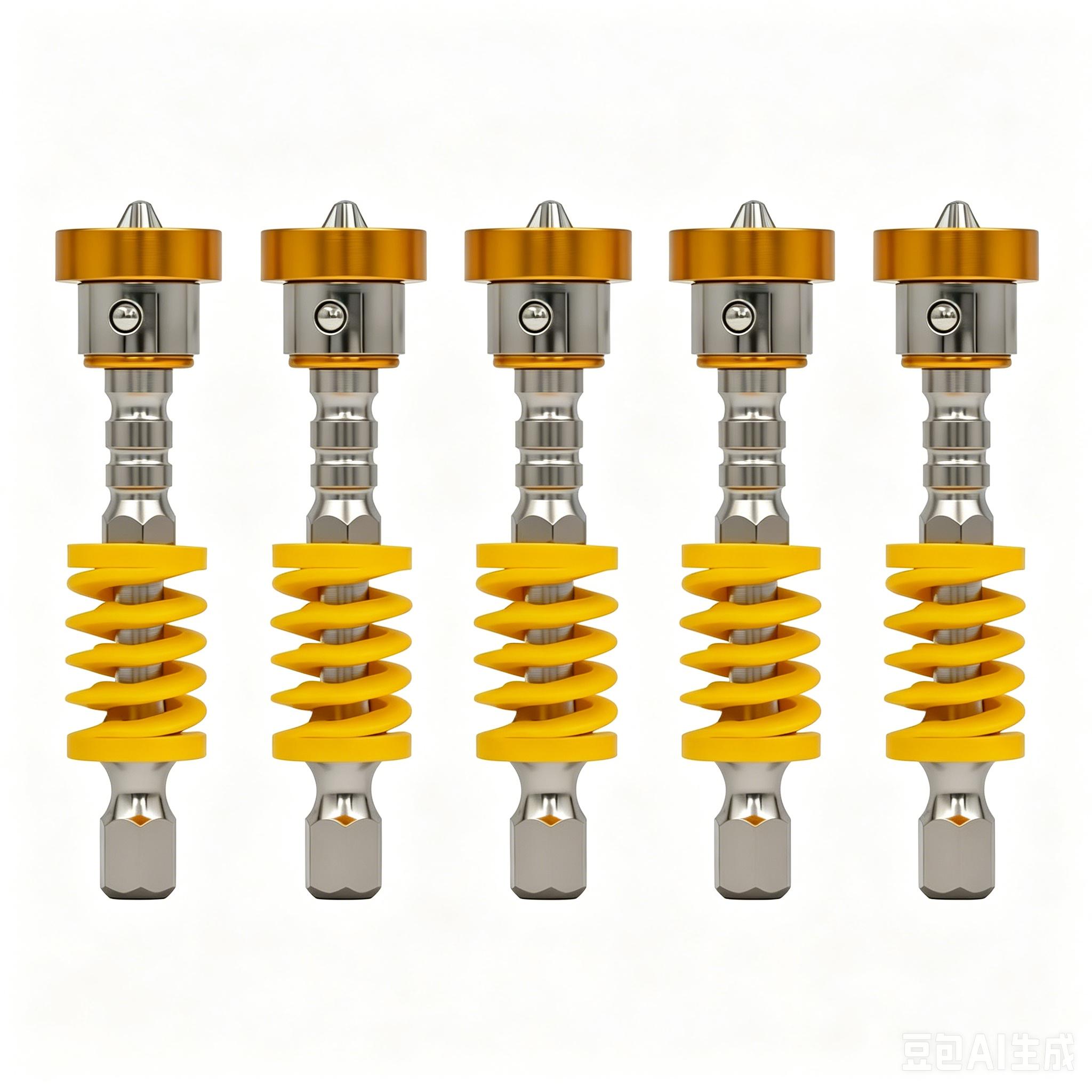 Magnetic Screwdriver Bits Set (Pack of 5) - Spring-Loaded Quick Change Hex Shank Drill Attachment Tool Kits for Electric Drills, Power Tools, Father's Day Gift, Fast Bit Changes, Drill Work