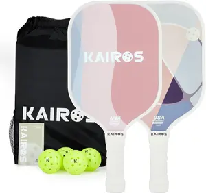 Pickleball Paddles, USAPA Approved Pickle Ball Set with 2 Rackets 4 Pickle Balls, Non-Slip Grip Fiberglass Surface Pickleball for Beginners