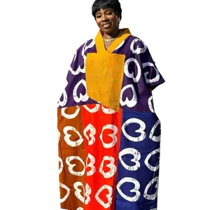 Amara Cotton Ankara & ASOKE Bubu 50 Inch Long with Side Pockets for Convenience in Cotton Ankara Fabric