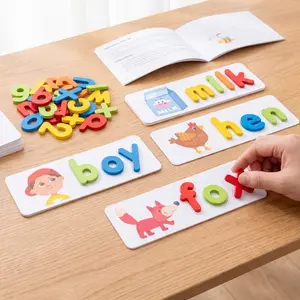 Letter Matching Alphabet Cards, CVC Word Building Puzzle Game, Montessori Early Literacy Educational Toy, Learning Gift for Toddlers Boys Girls Age 3-6