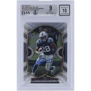 Jonathan Taylor Indianapolis Colts Autographed 2020 Panini Select #53 Beckett Fanatics Witnessed Authenticated 9/10 Rookie Card - Fanatics Authentic Certified