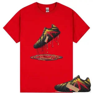 Dripping Shoe Graphic Ja 3 Raptor Black Anthracite Crimson Red Yellow Ochre Gold T-Shirt, Shirt To Match sneaker Streetwear Graphic Shirt Men Women