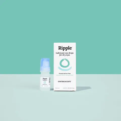 CorneaCare Ripple Preservative-Free Hydrating Eye Drops - Contact Lens Rewetting Solution for Daily Care, Convenient Eye Drop Bottle