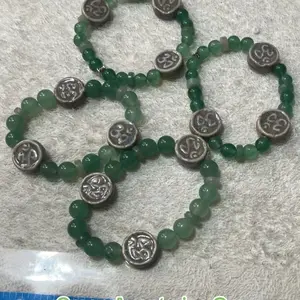 Green Aventurine Om Beaded Bracelets