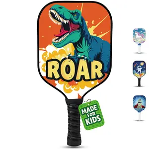 Dany x Kevin Kids Pickleball Paddle – Dinosaur Design  | Lightweight (0.37 lbs) & Easy to Handle | Small Grip for Kids Under 12 | Fun & Durable