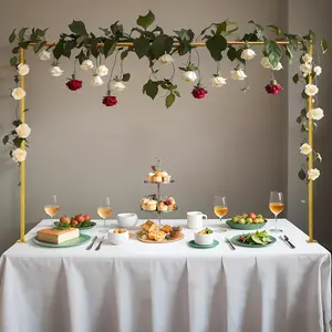33"-47" Tall Adjustable Golden Metal Table Arch Stand with Clamps - Versatile Decor for Weddings, Birthdays, Anniversaries & Christmas, Christmas