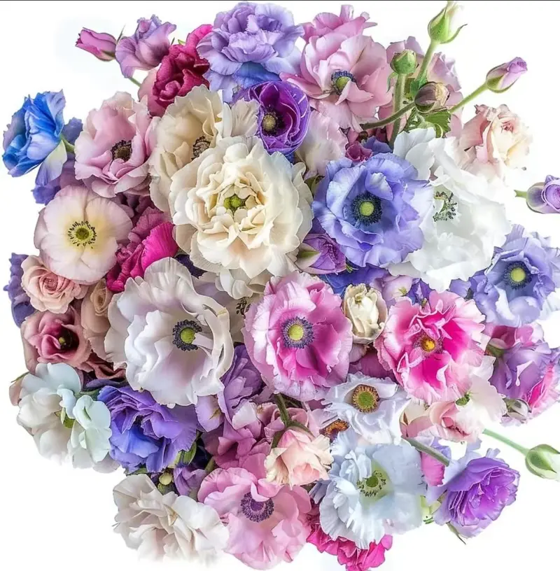 1000 Pcs Lisianthus Seeds,-Thornless Rose Seeds  Mixed Color Prairie Gentian， Bluebell Grandiflorum ,Cut flowersGMO free Borders Patio Beds Garden Flower Seeds for Planting