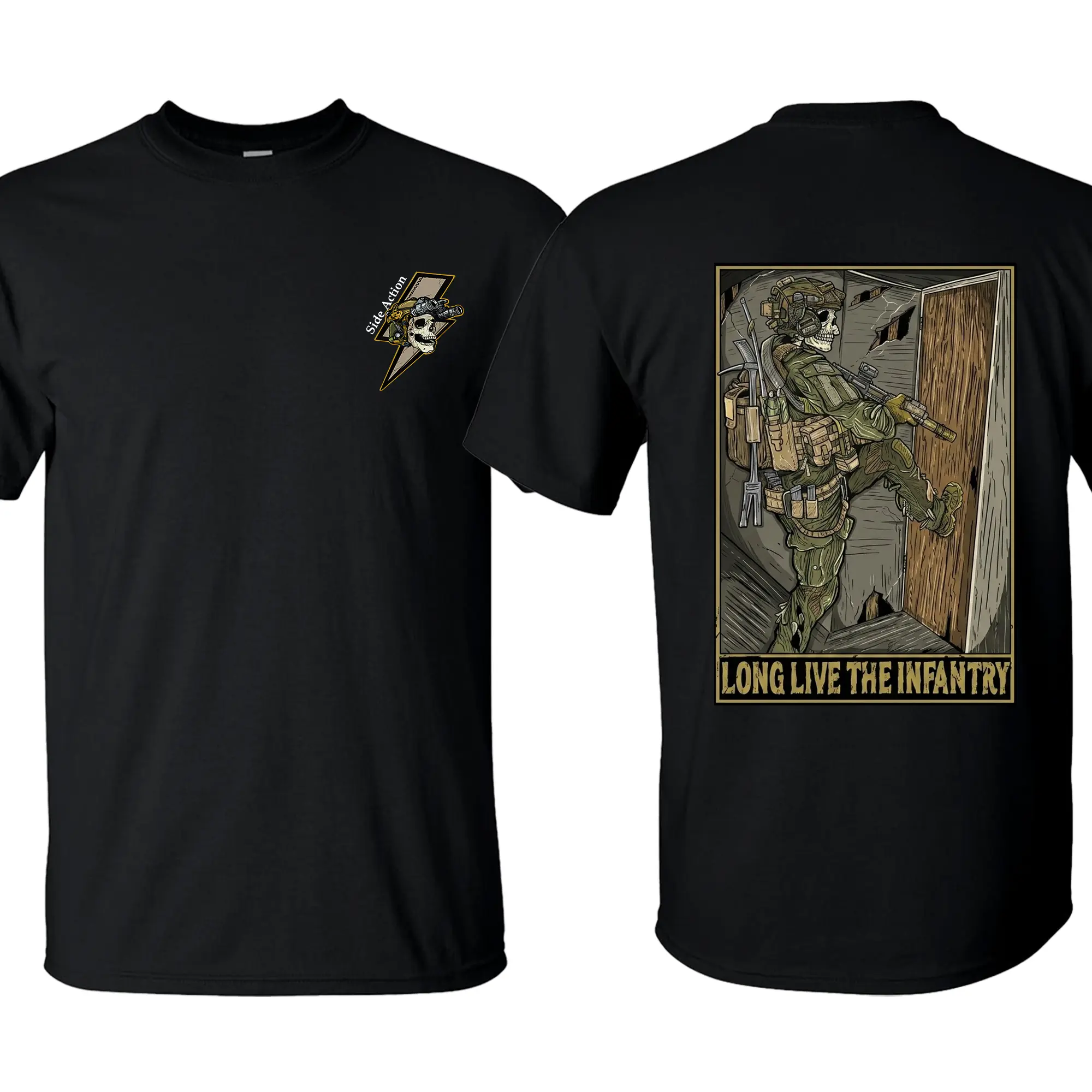 US Army Tactical Long Live The Infantry , Soldier Open Up Graphic TShirt Christian Tactical Apparel For Men Who Stand For Faith And Strength, Military Style Streetwear Shirt For Tactical Lifestyle And Gym Wear