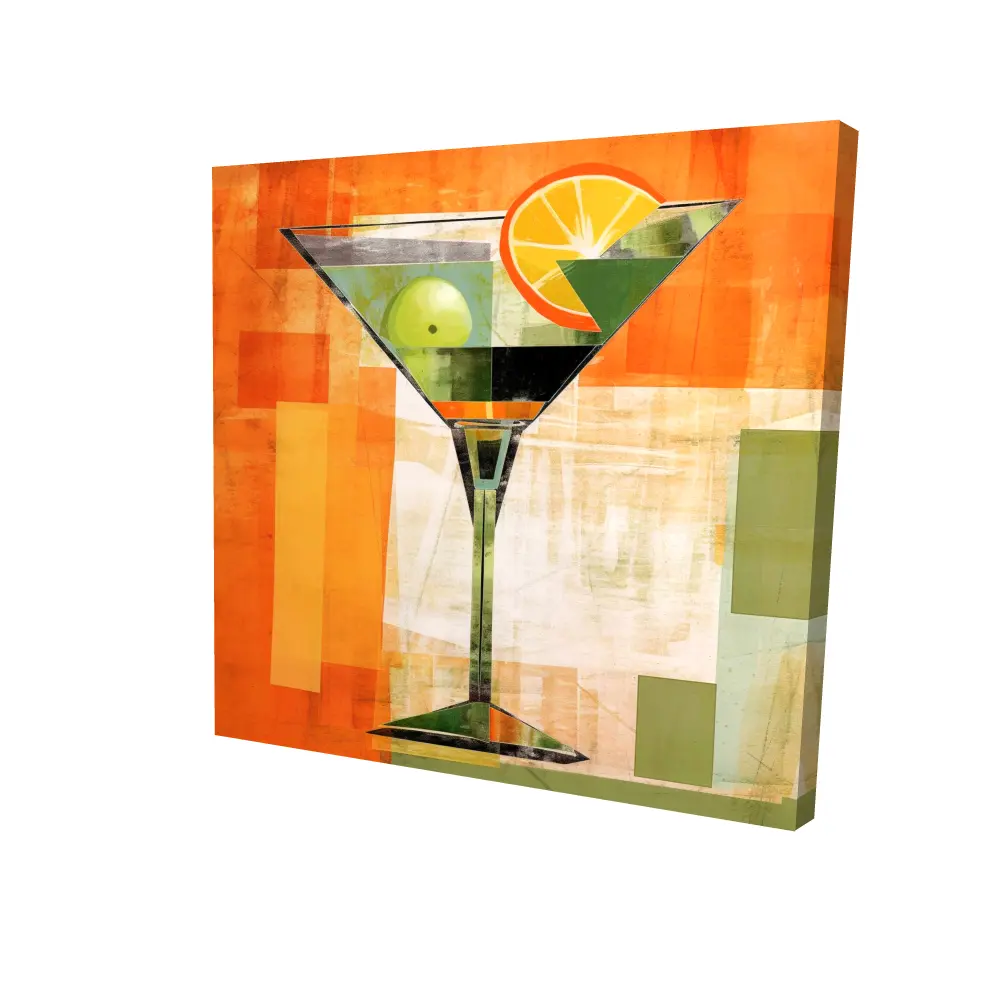 212 MAIN 2080-2424-GA135 24x24 in. Modern Abstract Yellow Graphic Wall Art - Home Supplies Decoration, Room Decor Artwork for Cocktail Kitchen